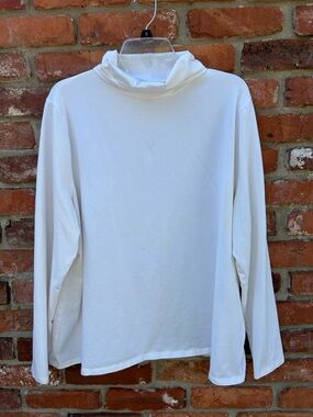 Talbots Plus Womens White Long Sleeve Turtleneck Top 3X